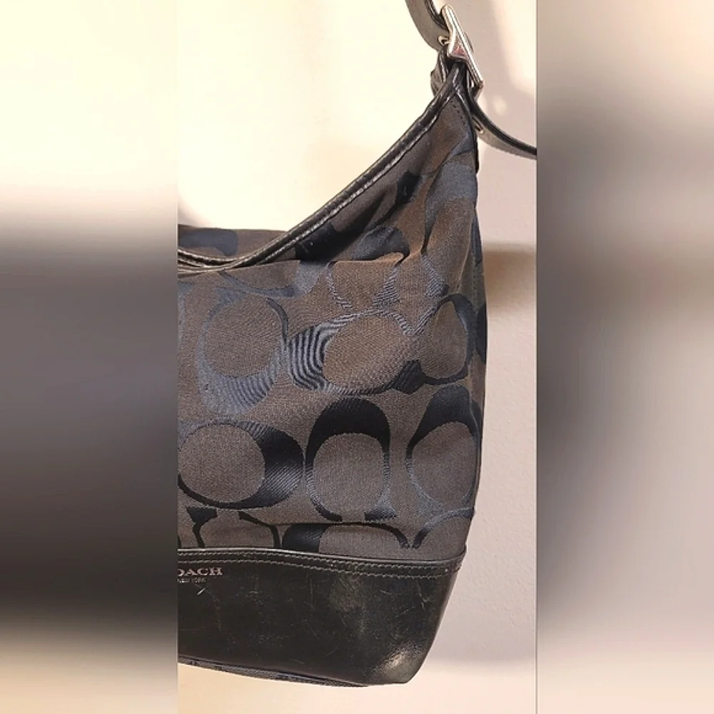 Coach Signature C Sufflette Cloth crossbody bag in black